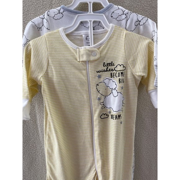 Gerber Sheep Print & “Little wishes…” Sleepers - Set of 2 - Picture 2 of 11